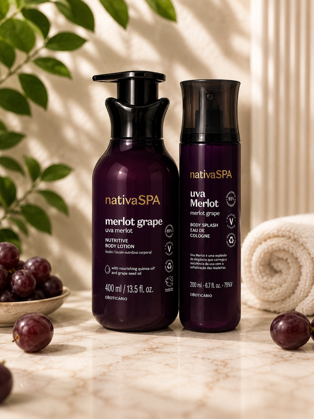 Merlot grape - Duo Lotion Corps & Body Splash