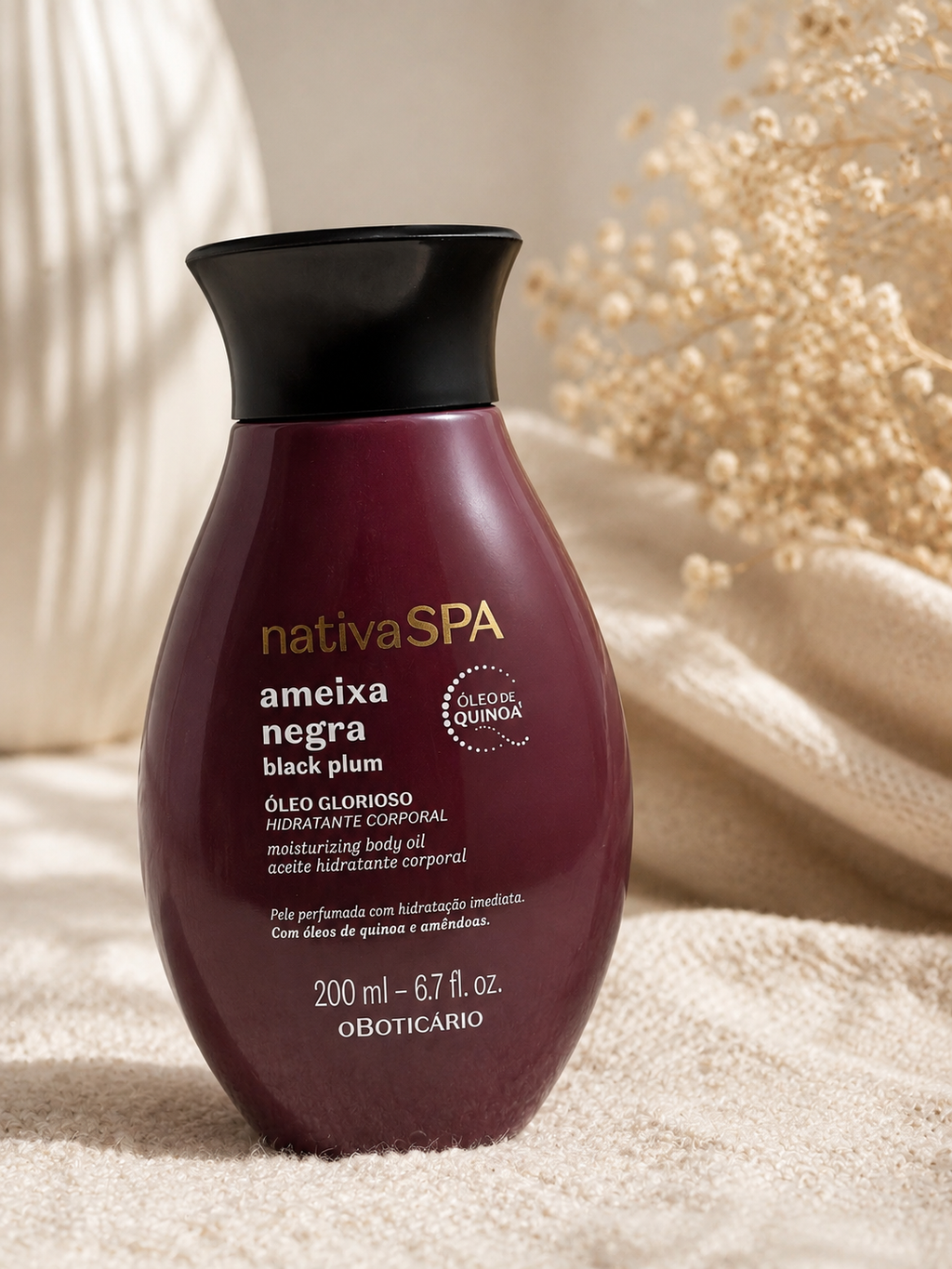 Huile corps hydratante - Prune Noir & huile de quinoa