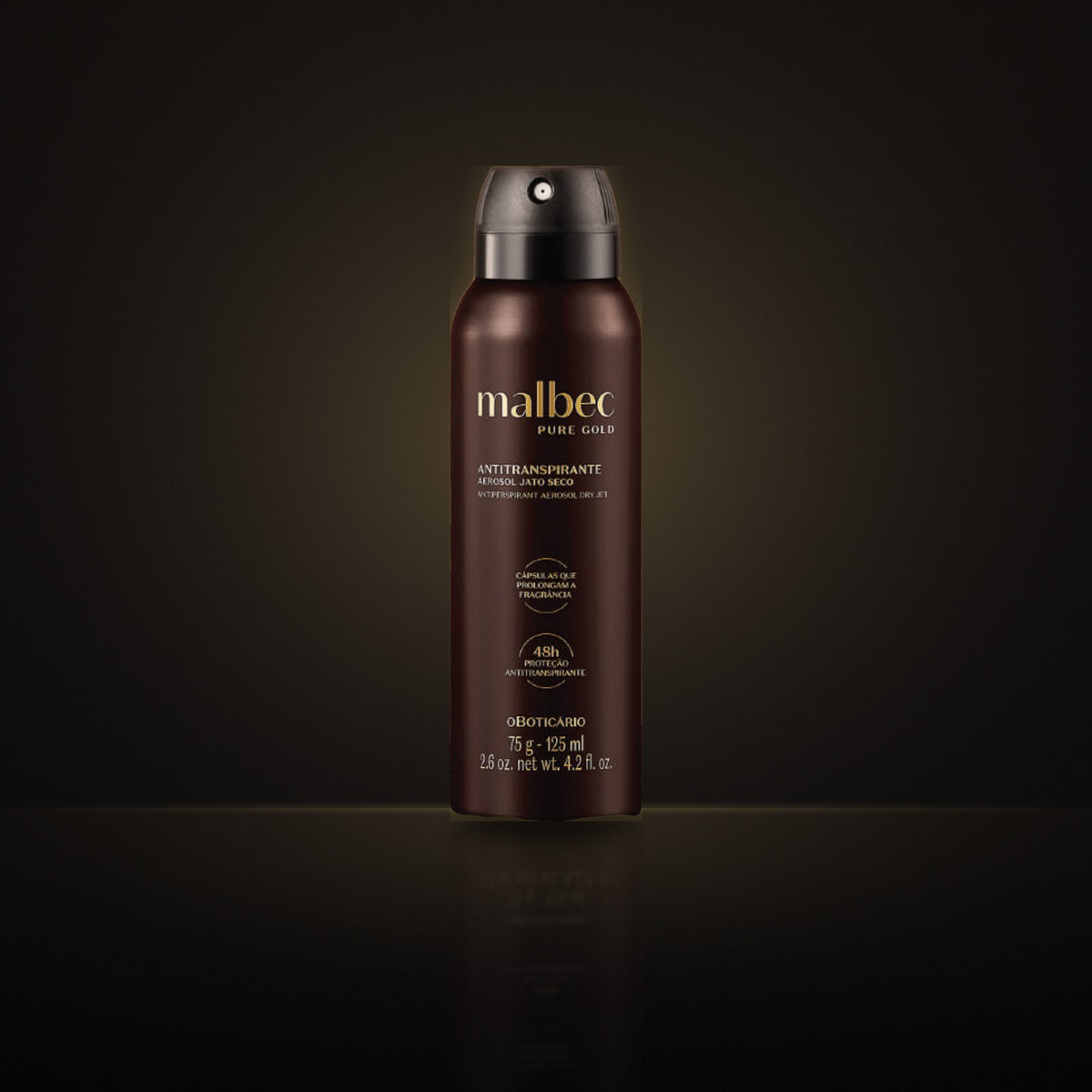 Malbec Pure Gold – Déodorant Aérosol Anti-Transpirant 125 ml – Baddies Homme