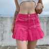 Punk Baddie Denim Mini Pleated Skirt