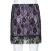 Baddie Floral Print Lace Baddie Harajuku Punk Skirt