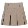 Baddie Pleated Striped Preppy Style Mini Skirt