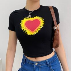 Casual Baddie Sunny Heart Crop Top