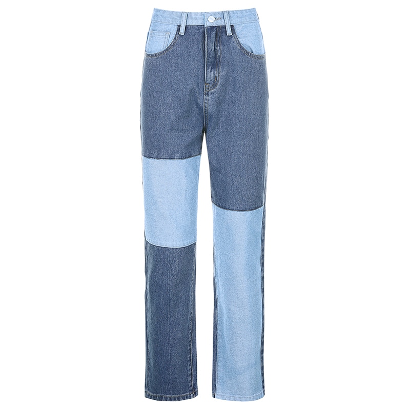 Baddie Patchwork Casual Straight Long Jean (Many Colors)