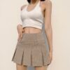 Baddie Pleated Striped Preppy Style Mini Skirt