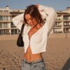 Baddie Zipper Casual Loose Long Sleeve Crop Top