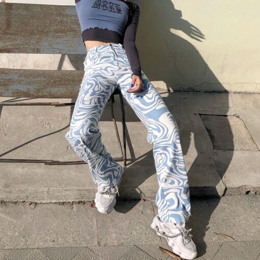 Baddie Zebra Print Casual High Waist Streetwear Pant