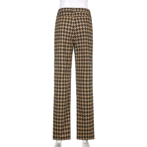 Houndstooth Plaid Baddie Vintage Pant