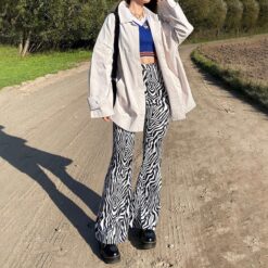 Baddie Zebra Print Vintage Flare Pant