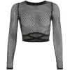 Baddie Fishnet Sexy Long Sleeve Crop Top