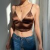 Satin Luxury Baddie Party Cami Top