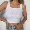 Embroidery Butterfly Summer Baddie Tank Top