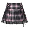 Baddie Harajuku Gothic Checkered Plaid Skirt