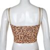 Lace Leopard Frill Spaghetti Strap Cami Top