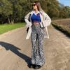 Baddie Zebra Print Vintage Flare Pant