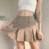 Baddie Pleated Striped Preppy Style Mini Skirt