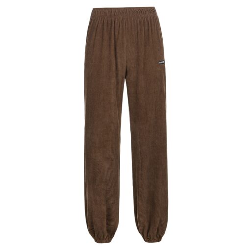 Baddie Elastic High Waist Corduroy Pant