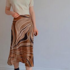 High Waist Chic Baddie Pattern Midi Skirt