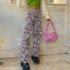 Baddie Zebra Print Casual High Waist Streetwear Pant