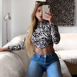 Animal Zebra Print Baddie Crop Top