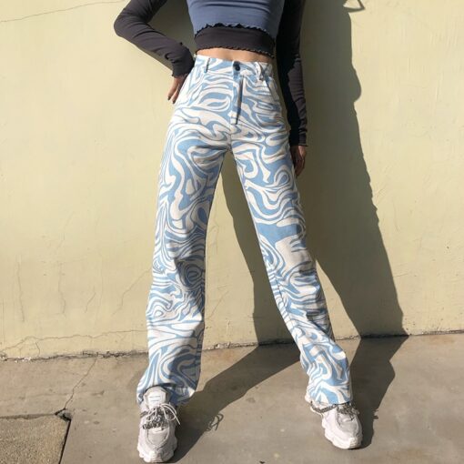 Baddie Zebra Print Casual High Waist Streetwear Pant