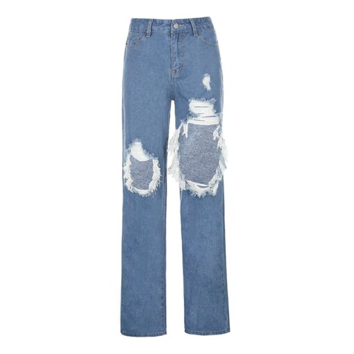 Streetwear Baddie Distressed Ripped Jean