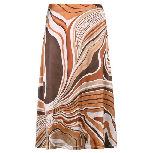 High Waist Chic Baddie Pattern Midi Skirt