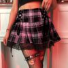 Baddie Harajuku Gothic Checkered Plaid Skirt