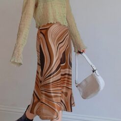High Waist Chic Baddie Pattern Midi Skirt