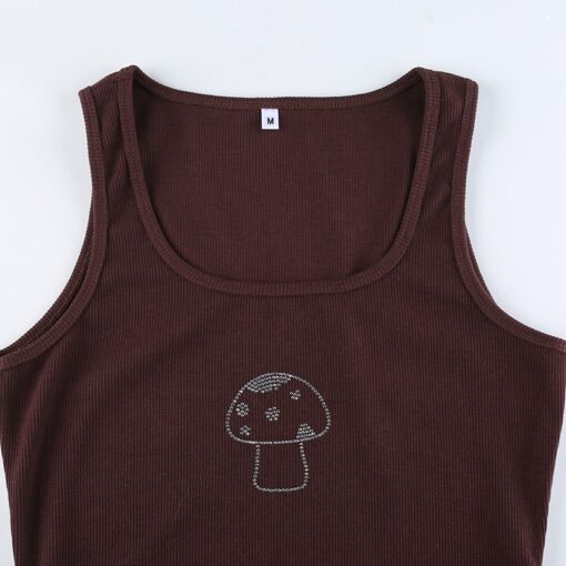 Baddie Print Mushroom Brown Baddie Tank Top