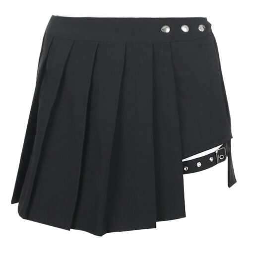 Baddie Asymmetrical Gothic Harajuku Pleated Skirt