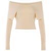 Baddie Ribbed Off Shoulder Chic Long Sleeve Sweater