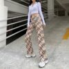 Baddie Checkered Print High Waist Streetwear Pant