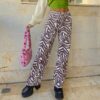 Baddie Zebra Print Casual High Waist Streetwear Pant