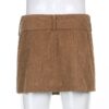 Baddie Vintage Corduroy High Waisted Mini Chic Skirt
