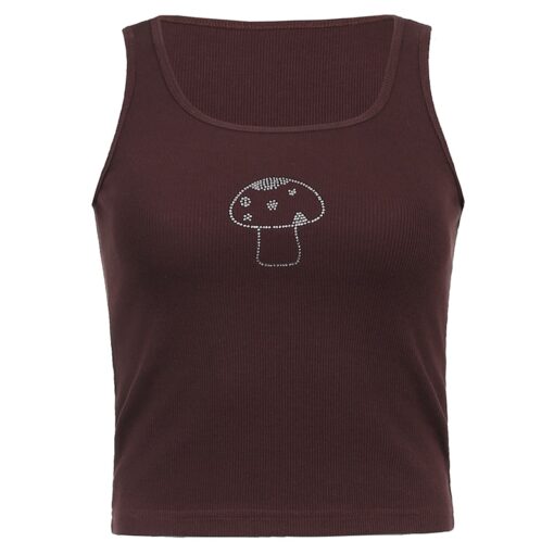 Baddie Print Mushroom Brown Baddie Tank Top