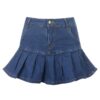 Punk Baddie Denim Mini Pleated Skirt