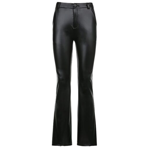 Baddie Chic Vintage Black Faux Leather Pant