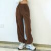 Baddie Elastic High Waist Corduroy Pant