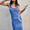 Baddie Abstract Pattern Knitted Tank Dress