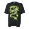 Casual Loose Oversized Dragon Printed Yk2 T Shirt