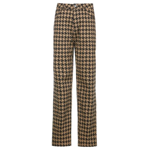 Houndstooth Plaid Baddie Vintage Pant