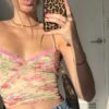 Floral Print 90s Lace Sexy Baddie Cami Top