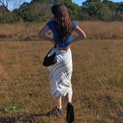 Tie Dye Print Mid Length Casual Baddie Skirt