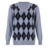 Casual Plaid Argyle Style Vintage Knit Baddie Sweater