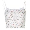 Sweet Baddie Floral Printed Knitted Spaghetti Strap Crop Top