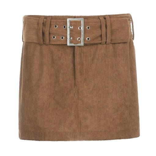 Baddie Vintage Corduroy High Waisted Mini Chic Skirt