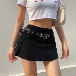 Baddie Aesthetic Harajuku Mini Gothic Skirt