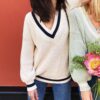 V Neck Casual Preppy Style Baddie Sweater