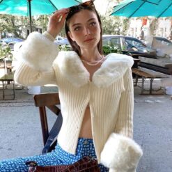 Thin Furry Knitted Chic Cardigan Baddie Sweater